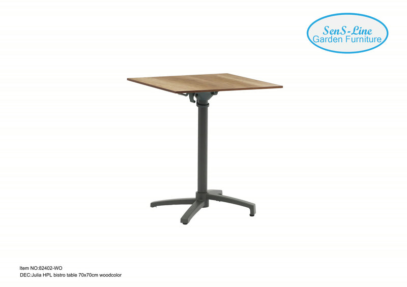 Julia HPL bistro table 70x70cm woodcolor