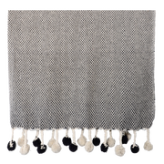 Plaid Storm Pompon black, 125x150cm