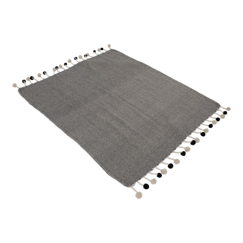 Plaid Storm Pompon black, 125x150cm