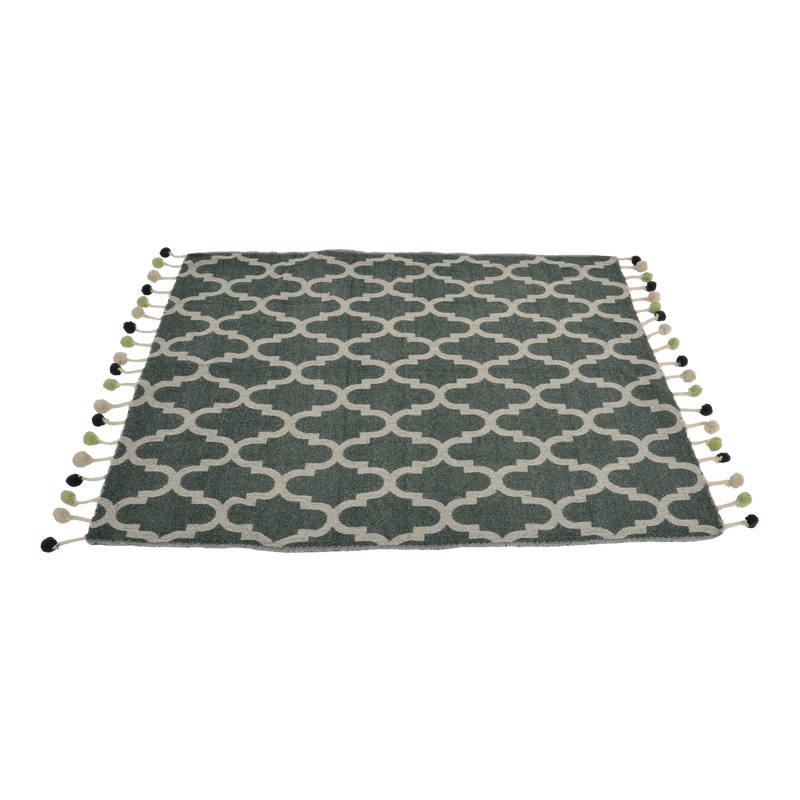 Plaid Pompon green, 125x150cm