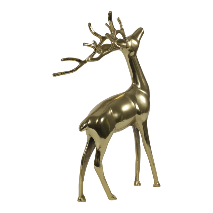 Figuur staand Hert alu goud 30x15x48cm