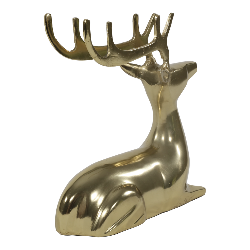 Figuur liggend Hert alu goud 25x10x25cm