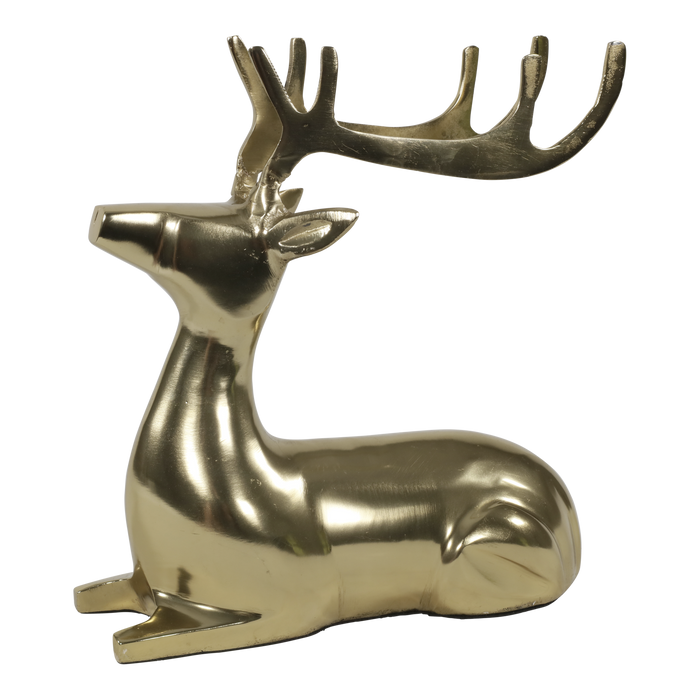 Figuur liggend Hert alu goud 25x10x25cm