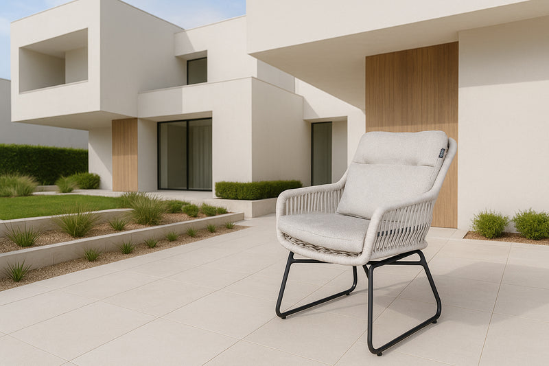 Tuinstoel Carlo | Lichtgrijs | Aluminium/Rope