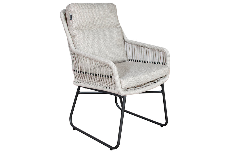 Tuinstoel Carlo | Lichtgrijs | Aluminium/Rope