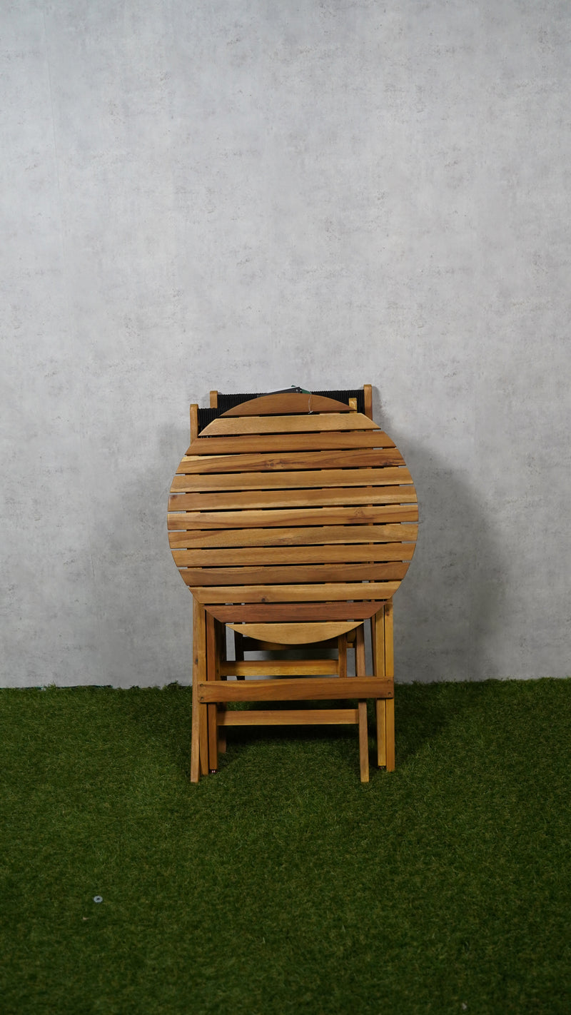 Tropisches Bistro-Set | Akazienholz | Set aus Stühlen und kleinem Tisch