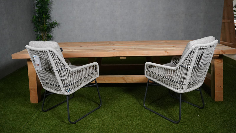 Tuinstoel Carlo | Lichtgrijs | Aluminium/Rope