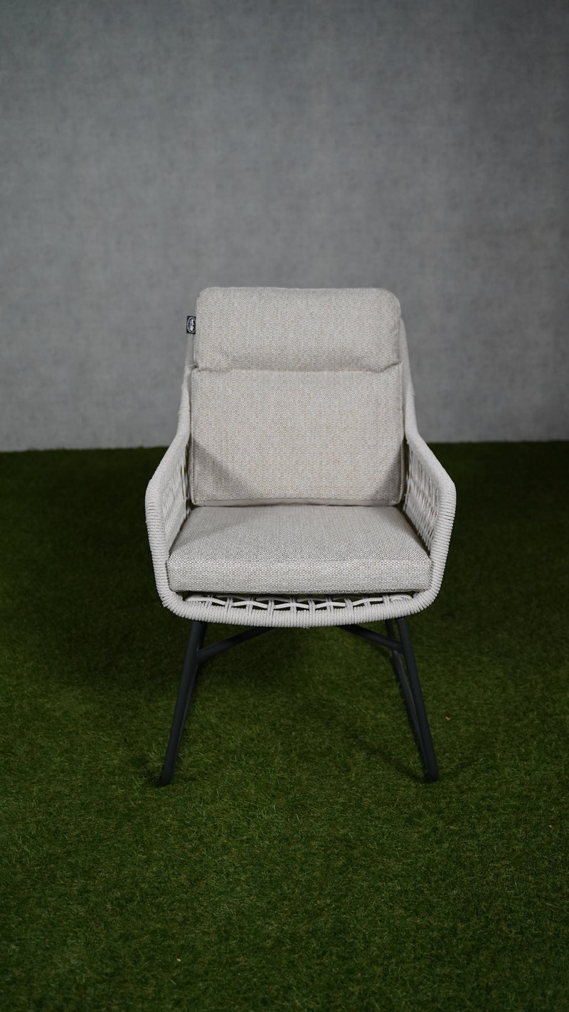 Tuinstoel Carlo | Lichtgrijs | Aluminium/Rope