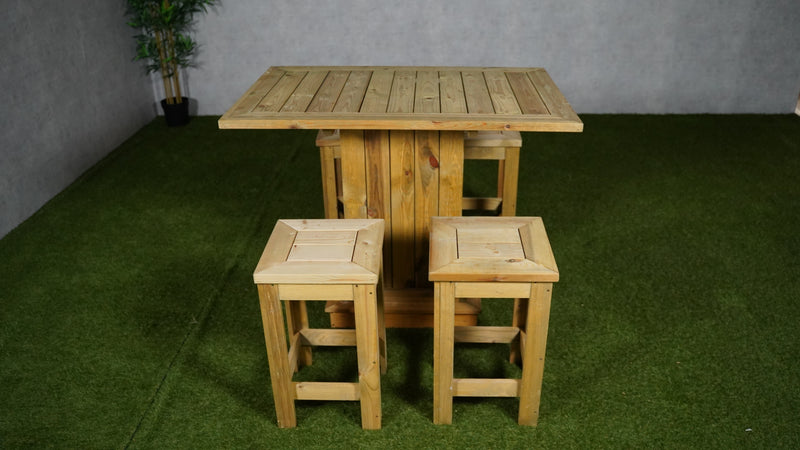 Barset Taverno | Geïmpregneerd | Tafel + 4 krukken