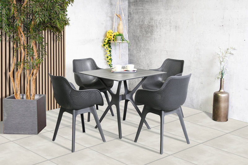 Tuinstoel Jasper | Zwart | Kuipstoel | Kunststof