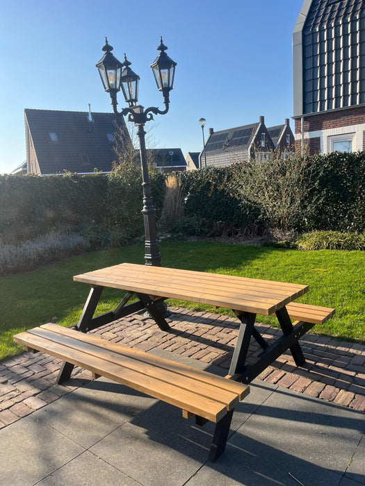 Picknicktafel DeLuxe - Zwart-bruin - 180cm