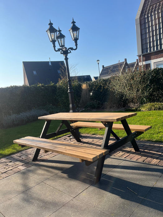 Picknicktafel DeLuxe - Zwart-bruin - 180cm