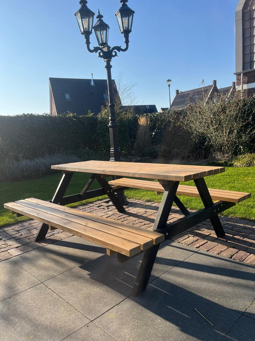 Picknicktafel DeLuxe - Zwart-bruin - 180cm