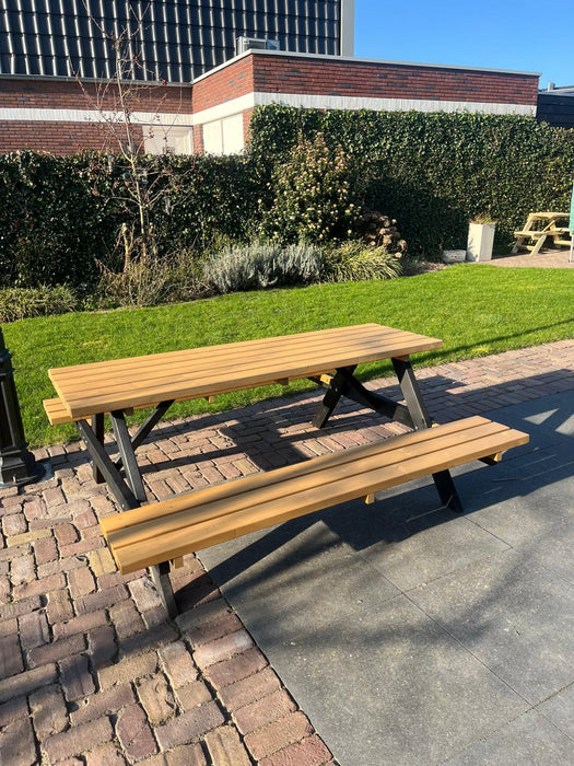 Picknicktafel DeLuxe - Zwart-bruin - 180cm