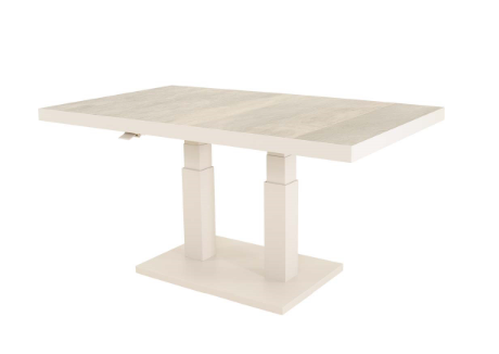 Loungetafel verstelbaar Prato Crema, 140x85cm
