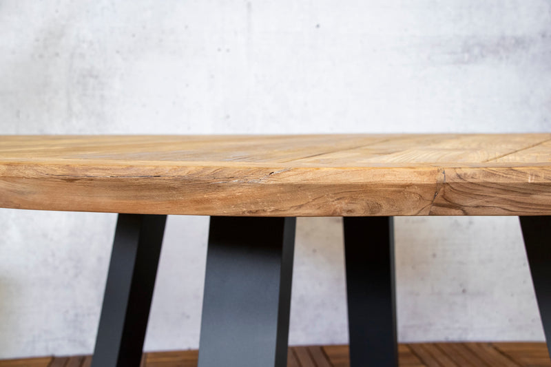 Dallas alu/teak table Ø 150 cm