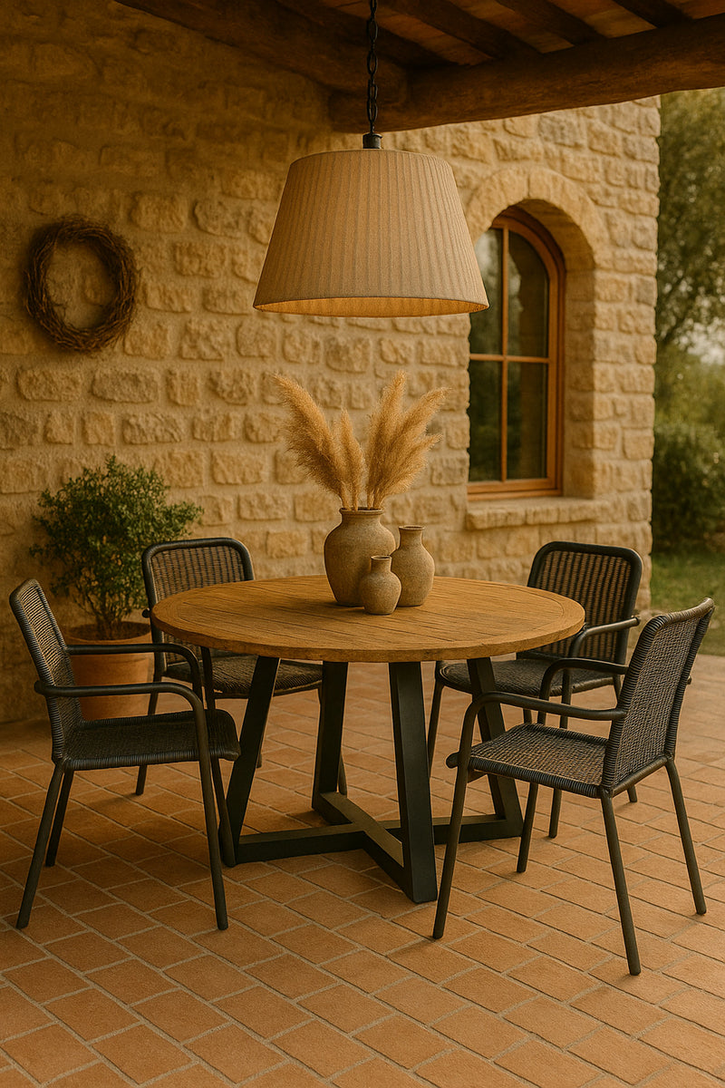 Dallas alu/teak table Ø 150 cm