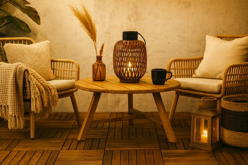 Woody teak sidetable Ø80cm