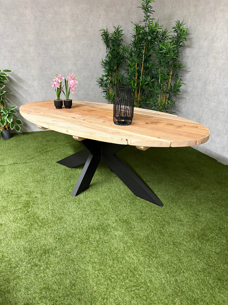 Tuintafel Ovalis | Douglas/staal | Meerdere maten