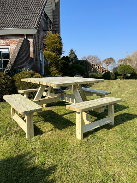 Picknicktafel Deluxe | Geïmpregneerd | Vierkant