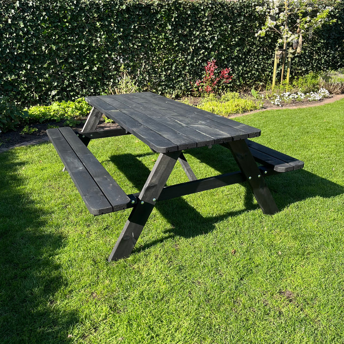 Picknicktisch DeLuxe – Schwarz – 200 cm