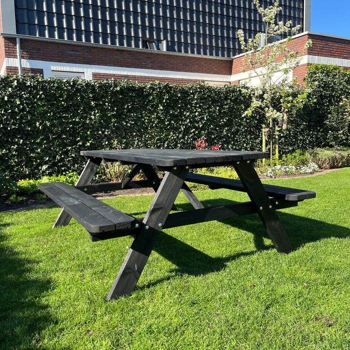 Picknicktafel DeLuxe - Zwart - 200cm