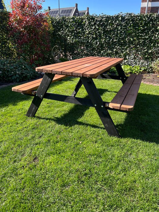 Picknicktafel DeLuxe - Zwart-bruin - 200cm