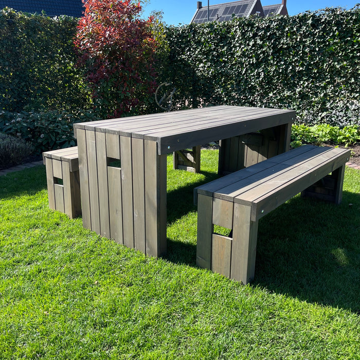 Tuinset Antraciet | Geimpregneerd | 180 cm